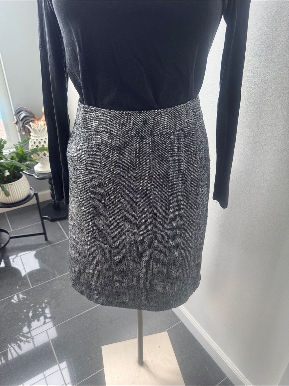 Lane Bryant Black and Gray Tweed Pencil Skirt